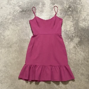 Kleid The Population Mira Dress Damen Gr. Small Hibiskus Rosa Träger Mini Party - Bild 1 von 11