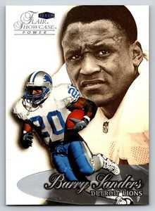 1999 Flair Showcase POWER Row 1 Seat 26 Barry Sanders HOF Detroit Lions
