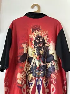 Vtg Street Savvy Wooden Dogs Shirt Mens XL Button Up Y2K 90s 2000’s Indian Hindu - Picture 1 of 7