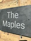 Natural Personalised Slate Gate House Sign Name Plaque Deeply Engraved 30x20cm
