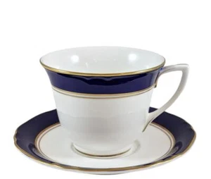 4er Set Vintage Royal Worcester ~ Cavendish Blue ~ Demitasse Tasse & Untertasse Set - Bild 1 von 5