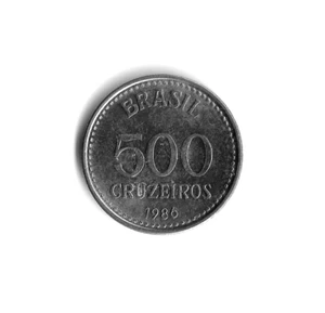 1986 Brazil - 500 Cruzeiros - 142 - Stainless Steel - 3.6g - Picture 1 of 2