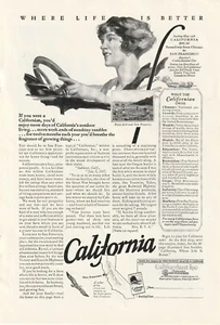 Anuncio impreso a dos caras 1927 Vacaciones California San Francisco y Francia Línea París - Imagen 1 de 8