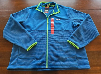 Lands' End Men's XL 46-48 Long Sleeve Full Zip Fleece Jacket Sweater Blue Green - Image 1 of 4