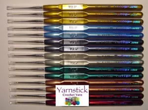 15 x Graduating TULIP Gold Point T-9G CROCHET HOOKS Pearl Comfy 0.50mm to 1.75mm - Picture 1 of 1