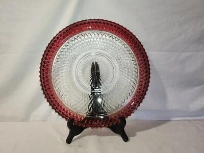 Indiana Ruby Flash Diamond Point 12 Inch Tray - Image 1 of 4