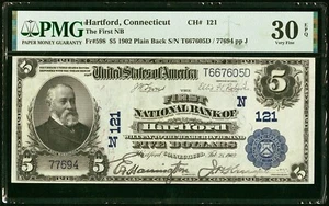 1902 - Hartford, CT. - Fr.# 598 - First NB - PMG 30 EPQ - SUPER PQ NOTE - Picture 1 of 2