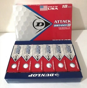 Dunlop Attack Distance Large Matrix Core Long Range Distance 18 Golfbälle Pack - Bild 1 von 5