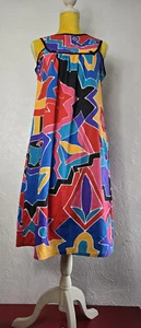 Vintage Bill Tice I. Magnin psychedelischer gesteppter bunter Kaftan zum Überziehen Größe 6 - Bild 1 von 13