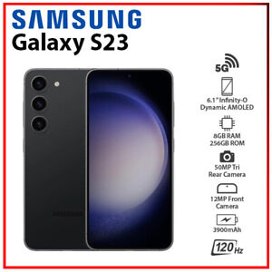 New Samsung Galaxy S23 5G BLACK 8+256GB Dual SIM Android Cell Phone (SM-S911B)