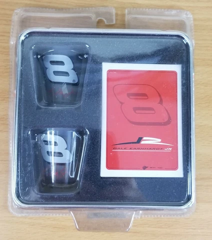 Winners Circle Dale Earnhardt Jr #8 Shot Glass Playing Card Gift Set sealed Cover