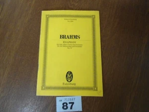 No.1054 BRAHMS Rhapsody Male Chorus & Orchestra Op.53 - Edition EULENBURG Score - Picture 1 of 11