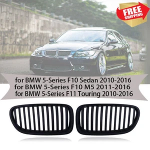 For 10-16 BMW F10 M5 style 535i 550i 528i Matte Black Front Hood Kidney Grille . - Picture 1 of 6