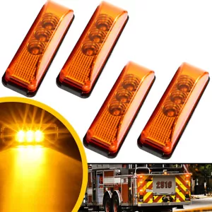 4pcs Amber 3 LED Side Marker Clearance Light Waterproof Trailer Truck RV 12V 24V - Picture 1 of 12