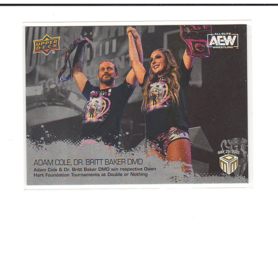 2022 Upper Deck AEW Match Dated Moments Silver #11 Adam Cole / Britt Baker - Image 1 of 1