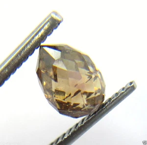 1.58CTS NATURAL REAL BIG CHAMPAGNE COLOR DROP SHAPE DIAMOND BRIOLETTE BEAD - Picture 1 of 10