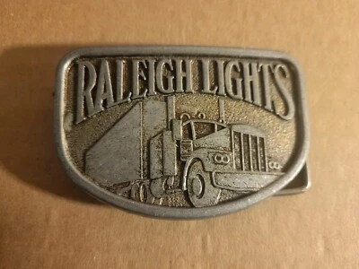 Hebilla de cinturón vintage luces Raleigh cigarrillos tabaco semi camión años 70 Foto 1 de 2