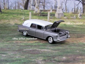 1957 57 Chevy Funeral Coach Hearse Hot Rod Sled 1/64 Scale Model B1 - Picture 1 of 8