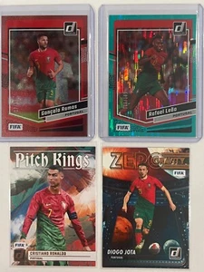 2023-24 Donruss FIFA Goncalo Ramos Red /99 Rafael Leao Teal Flash /199 Ronaldo - Picture 1 of 2