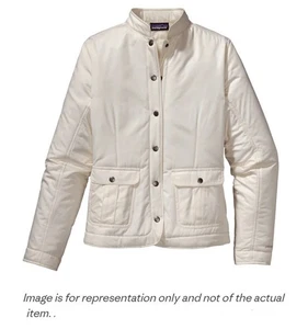 Patagonia Saluki Puffer Jacket Coat Womens Medium Off White 28235 - Picture 1 of 6