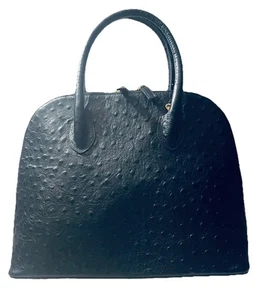 VINTAGE NEIMAN MARCUS STRAUSSENLEDER UMHÄNGETASCHE KUPPELTASCHE HANDTASCHE KANADA - Bild 1 von 9