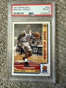 1991-92 Upper Deck #452 Michael Jordan All Star PSA 8 NM-MT Bulls HOF - Picture 1 of 2