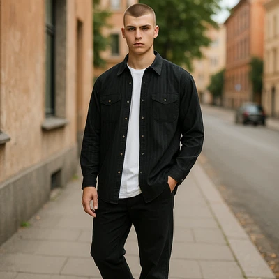 Camisa Occidental Ely Cattleman Para Hombre 3XL Alta Negra Rayas Perla A Presión Manga Larga Foto 1 de 4