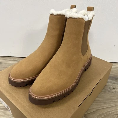 J.Crew Lug-Sole Chelsea Boots Cedareood Sherpa-Lined Women's 10 CA782 NIB $198 - Image 1 of 4