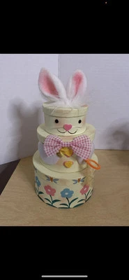 Caja Regalo Conejito Apilable Decoración Pascua  Foto 1 de 3