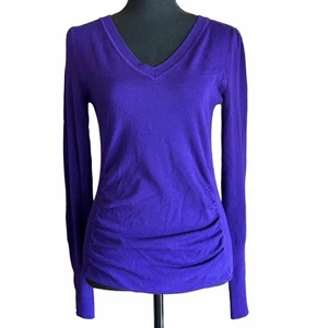 Takeout Womens Sweater Sz Large Purple Long Sleeve Fitted - Picture 1 of 6