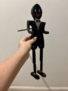 Black Americans vintage timber wooden man jointed puppet style paddle dancer - Picture 1 of 4