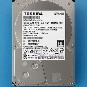 Toshiba HDD,DT01ACA200 2TB 7200RPM 64Mb Cache Sata III 3,5" Zoll - Bild 1 von 3