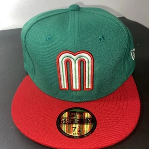 New era green and red cap in size 7 1/4 Mexico - Picture 1 of 4