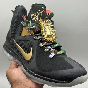 Nike LeBron James IX 9 Größe 9 Watch The Throne Black Metallic Gold DO9353-001 - Bild 1 von 19