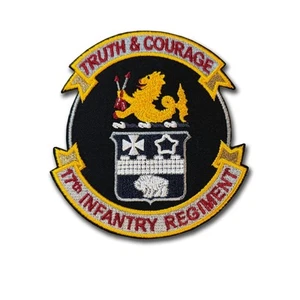17th Infantry Regiment Embroidered Patch with scrolls - 4" X 3 1/2" w/ wax back - Picture 1 of 2