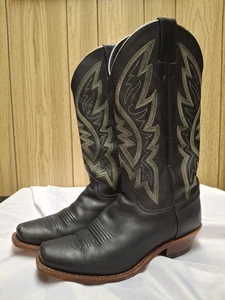 Justin Herren 9C Cowboystiefel Schwarz Leder Handarbeit In den USA  - Bild 1 von 11