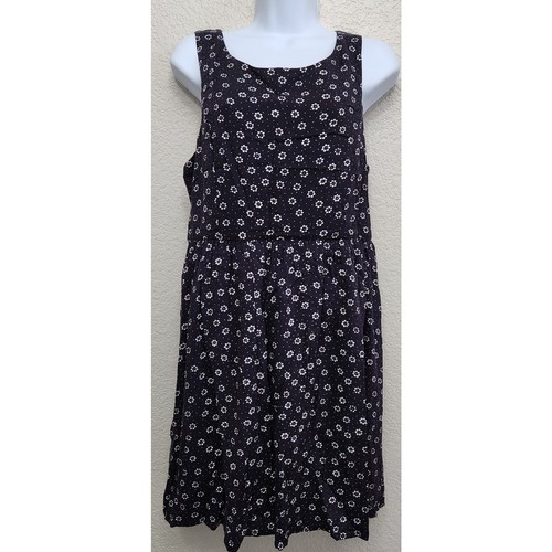 VETEMENTS One Clothing Mini Abito Nero Bianco Stampa Floreale Linea A Medio Leggero Fluido