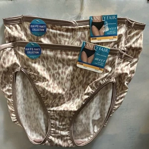 2 Pack Vanity Fair Illumination Silky Stretch Hi Cut Panties 13108 Beige 6 Med - Picture 1 of 4
