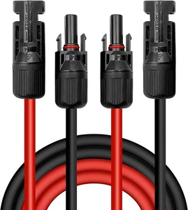 Solarkabel Verlängerungskabel rot schwarz 2mm² Stecker passt Solarpanel Kit - Bild 1 von 4