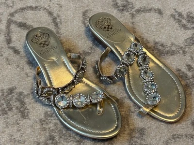 Vince Camuto Mujer 8B Sandalias Cuero Joyas Dorado Glamour Verano Boho Chic Playa Foto 1 de 4