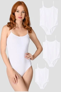 Restposten Body 3er Pack Damen Trägerbody Spaghettiträger - mit Hakenverschluss - Bild 1 von 6