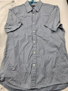 Michael Kors Hemd Herren L reines Leinen Nadelstreifen Slim Fit Canvas hellblau geknöpft - Bild 1 von 3