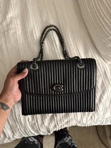 COACH Parker Quilted with Rivets Black Shoulder Bag - Picture 1 of 2