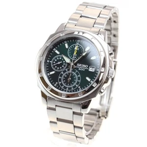 Reloj de cuarzo para hombre SEIKO cronógrafo SND411PC/SND411P1 verde plata sin usar en caja - Imagen 1 de 8
