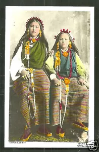 Costume Tibet rppc ragazza donna BELLEZZE gioielli anni 30 - Foto 1 di 1