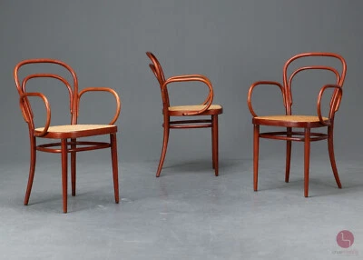 Thonet 214 F Wiener Kaffeehausstuhl Bugholz Stuhl Mahagoni Geflecht Vintage - Bild 1 von 4