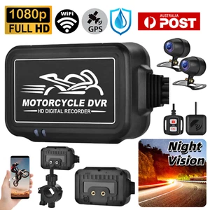 1080P Motorcycle Dash Camera Dual Lens WiFi GPS Waterproof Night Vision Recorder - Picture 1 of 21