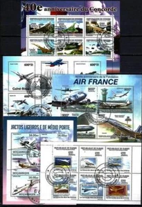 Flugzeuge Konvolut 10 Serien gestempelt im Bogen - Bild 1 von 2