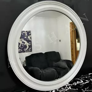 Vintage Stil Grau Rund Spiegel Ästhetisch Geo Rund Badezimmer Wandspiegel 50cm - Bild 1 von 11