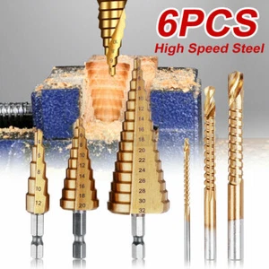 6PCS High Speed Steel Pagoda Drill Serrated Drill Head Set - Picture 1 of 10